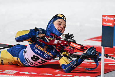 Stina Nilsson på skjutvallen.