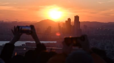 solnedgång i sydkorea