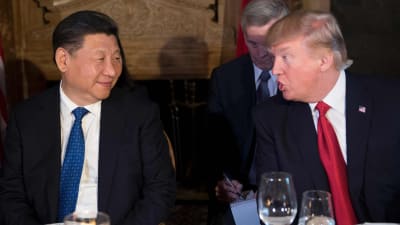 Kinas president Xi Jinping och USA:s president Donald Trump i Florida den 6 april 2017.
