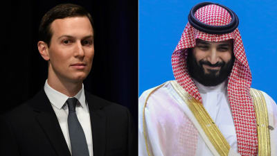 President Trumps svärson och rådgivare Jared Kushner och Saudiarabiens kronprins Mohammed bin Salman. 