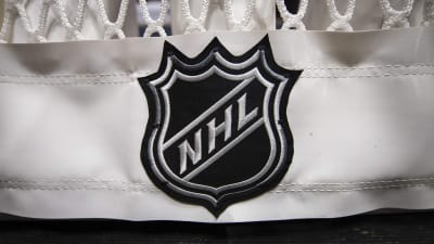 NHL-logo på en målbur.