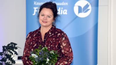Ann-Luise Bertell på Finlandianomineringstillfället 2020.