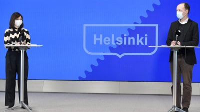 Pormestaritentti Helsingissä 10. maaliskuuta 2021.