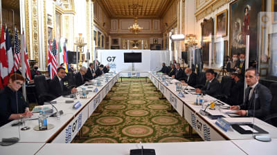 G7-ländernas utrikesministrar i London 5.5.2021. Det första konkreta ansikte-mot-asnikte-mötet på över två år.