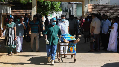 Skadade i Batticaloa i östra Sri Lanka efter bombattentat 21.4.2019