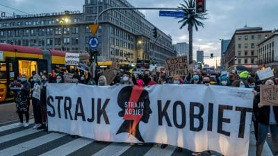 Demonstration "Kvinnors protest" mot abortlag i Polen. Warszawa 26.10.2020