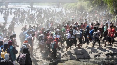 Centralamerikanska migranter vid gränsen mellan Guatemala och Mexiko 20.1.2020