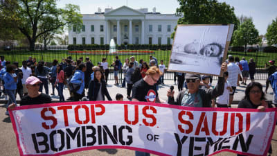 Arkivbild från april 2017 på en demonstration utanför Vita huset mot kriget i Jemen. 