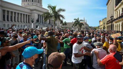 Mielenosoitus Havanassa.