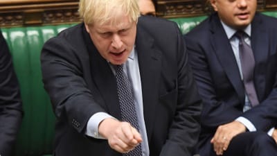 Premiärminister Boris Johnson talar i underhuset.