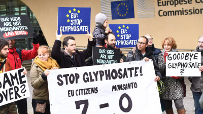 Demonstration mot glyfosat i Bryssel.