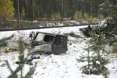 Bild från olycksplats i Raseborg.