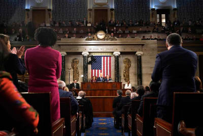 Joe Biden talar i kongressen.