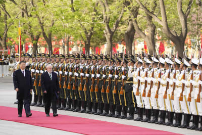 President Lula da Silva välkomnades till Kina