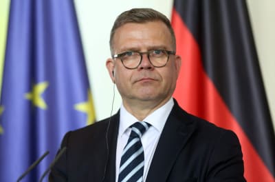 Statsminister Petteri Orpo (Saml) i Berlin den 14 juli 2023.