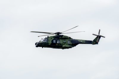 Finland's NH90 transport helicopter in Birkala.