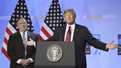 President Trump höll tal under andra dagen av toppmötet. 