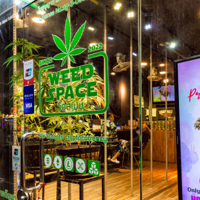 Cannabisbutik i Koh Samui, Thailand.