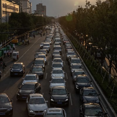 Trafikstockning i Beijing.