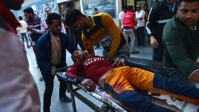 Skadad man i Delhi 25.2.2020 