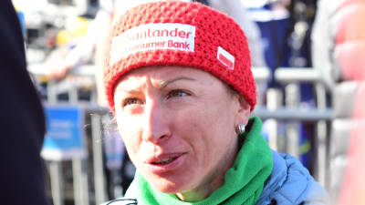Justyna Kowalczyk pratar