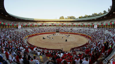 Tjurfäktningsarenan i Pamplona.