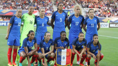 Frankrikes damer på gruppfoto.