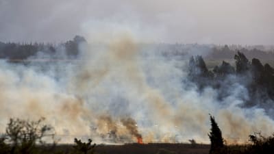 En brand efter att raketer som avfyrats från den syriska delen av Golanhöjderna den 20 augusti landade i norra Israel uran att orsaka personskador.