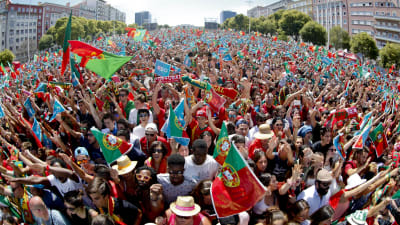 Det var full fest i Portugal efter finalsegern.