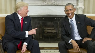Donald Trump och Barack Obama 10.11.2016.