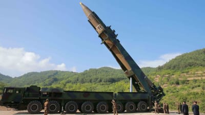 Nordkorea provsköt i Juli den nya långdistansmissilen Hwasong-14 som kan nå stora delar av västra USA 