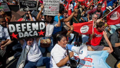 Demonstration mot rivandet av Daca i USA. 