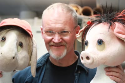 Guy Hellström med Bärtil och Isa Gris