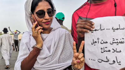 Alaa Salah - en av demonstranternas frontfigurer i Sudan