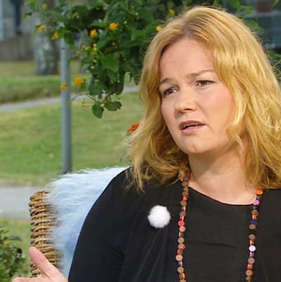 Undervisnings- och kommunikationsminister Krista Kiuru i Aamu-tv den 8 augusti 2014.