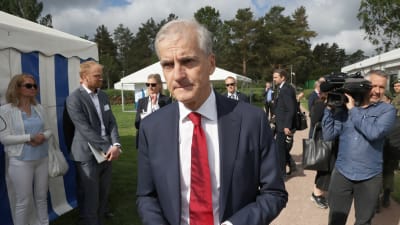 Norges statsminister Jonas Gahr Støre vid Gullrandasamtalen i Nådendal 2022. 