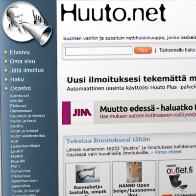 Huuto.net-sivuston etusivu.