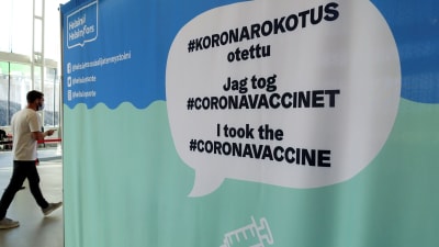 Skylt med texten "Jag tog coronavaccinet".