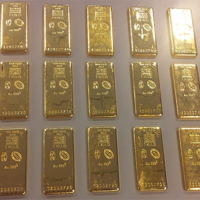 Guld beslagtaget av Tullen.