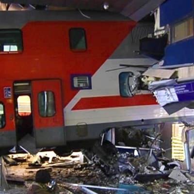 Stor tågolycka på Helsingfors järnvägsstation