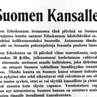 Finlands självständighetsförklaring, 1917