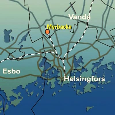 Karta över Helsingfors, Esbo och Vanda, Yle 2002