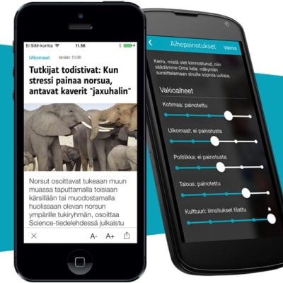 Yle Uutiset Uutisvahti -sovellus iPhonessa ja Android-puhelimessa