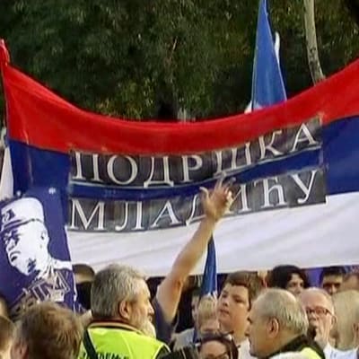 Mielenosoittajia.