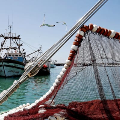 Kalastaja punoo verkkoa Etelä-Espanjan Barbatessa.
