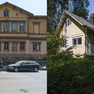 Ett hus på Parkgatan 4 i Brunnsparken och ett annat i Eugen Schaumans park på Brändö i Helsingfors. 
