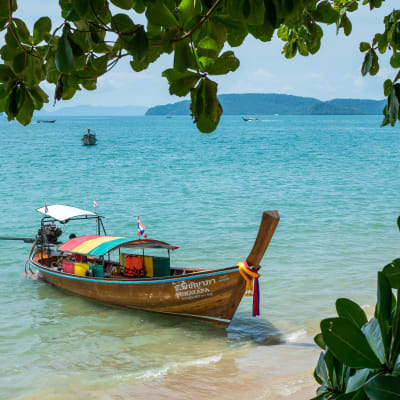 En bild på en båt i Thailand.
