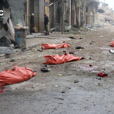 Förödelsen i Aleppo efter syriska regimens bombningar.