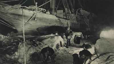 Tömning av skeppet Endurance, som fastnat i isen