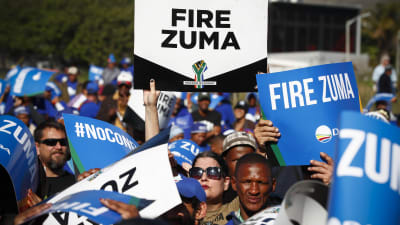 Protester mot president Jacob Zuma.